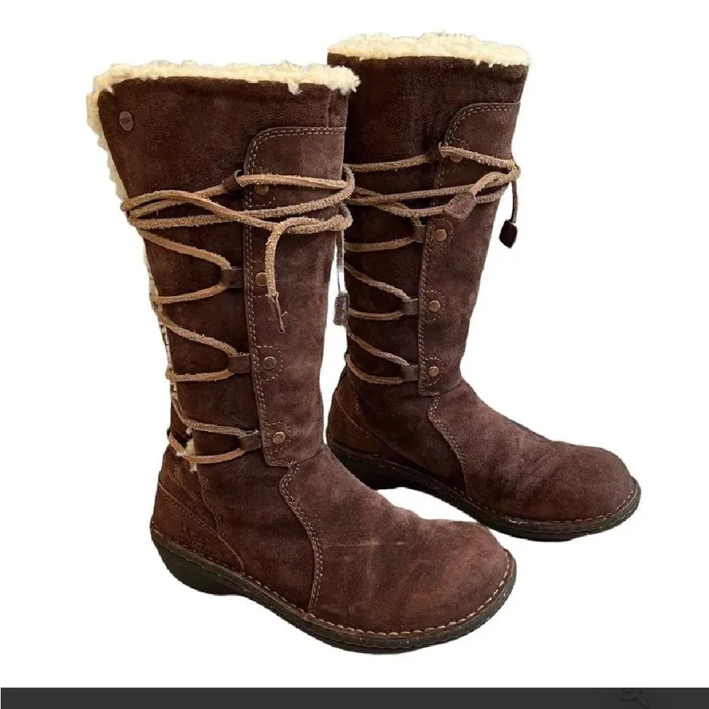 UGG Australia Surfcat Shearling Tall Suede BOOTS 5158 size 8 brown - Image 4