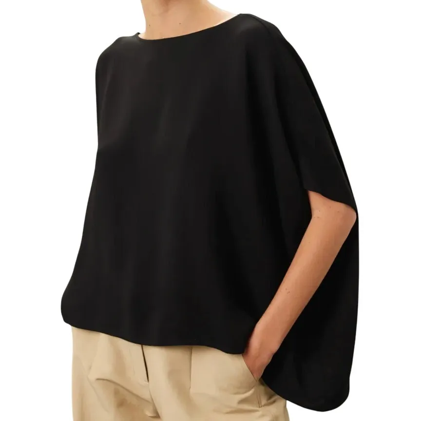 Natori Stretch Crepe Top in Black, Size S/M - Image 2