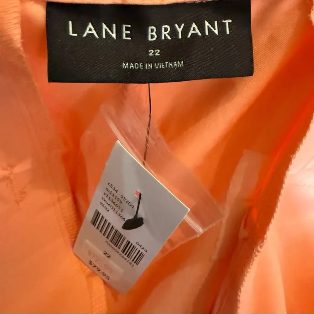 Lane Bryant Size 22 Silky Chino City Short Peach Desert Flower NWT Mid-Rise - Image 7