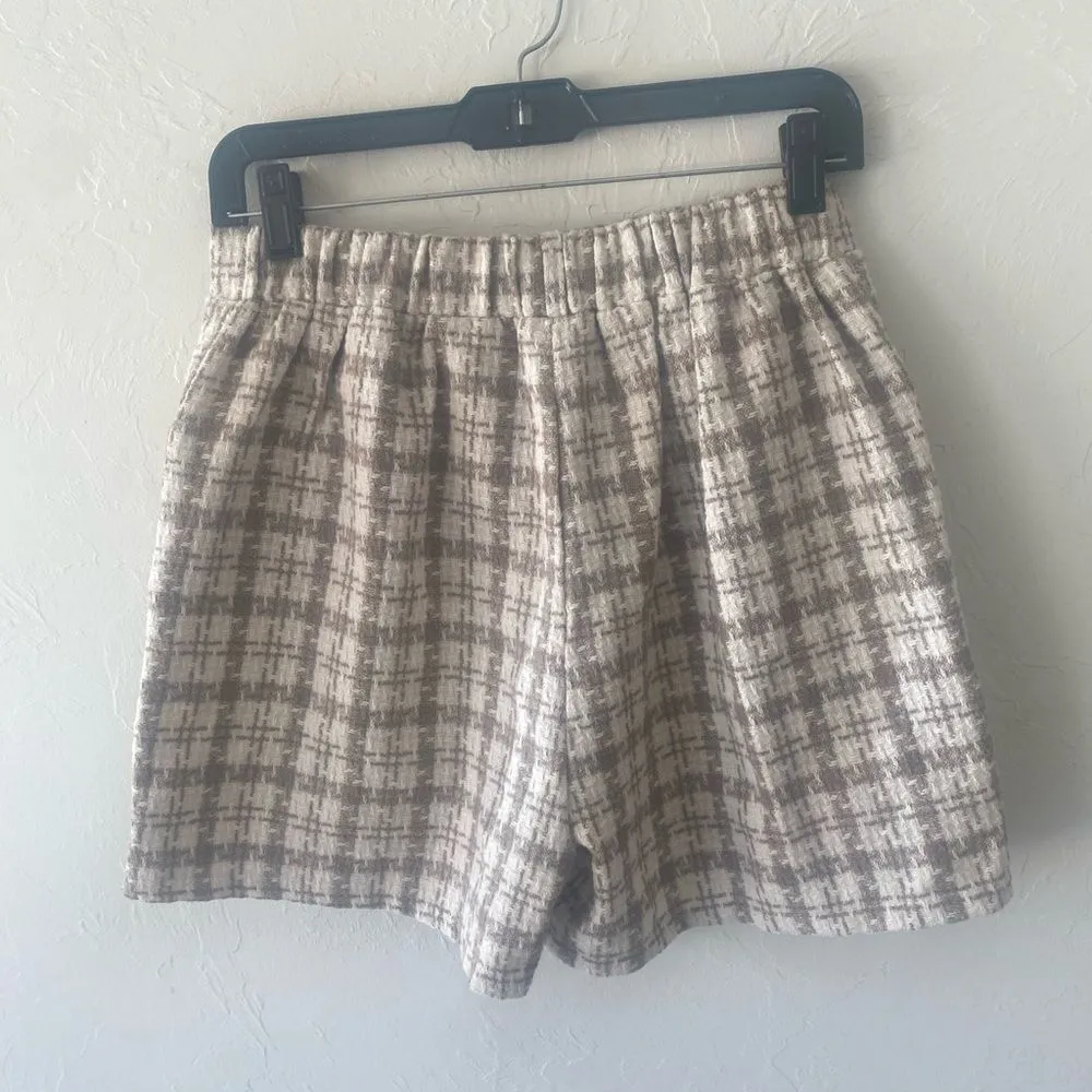 Tweed cream tan 2 piece short sleeve short set. - Image 7