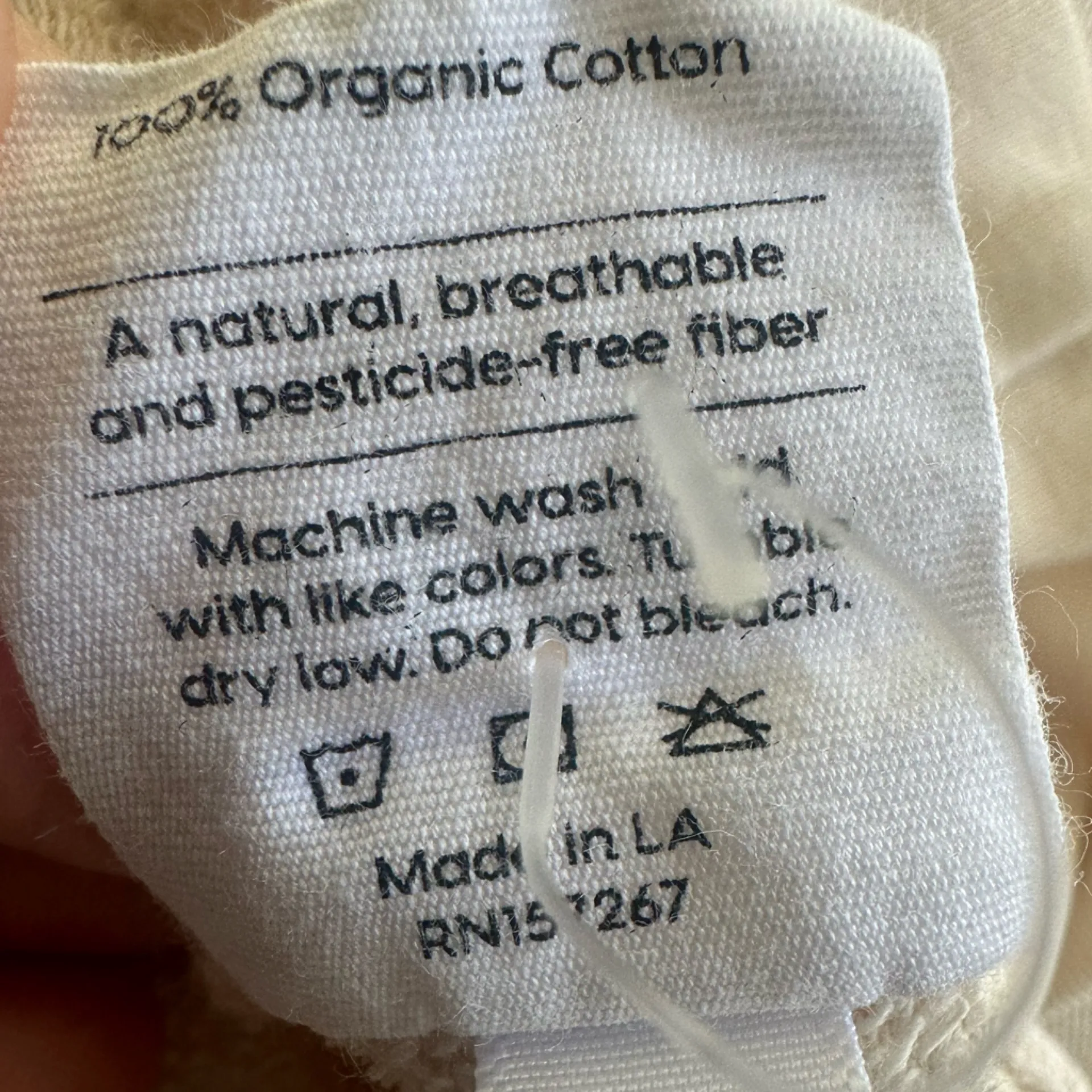 MATE the Label Organic Cotton Fleece Raglan Sweatshirt Cream Beige Small - Image 5