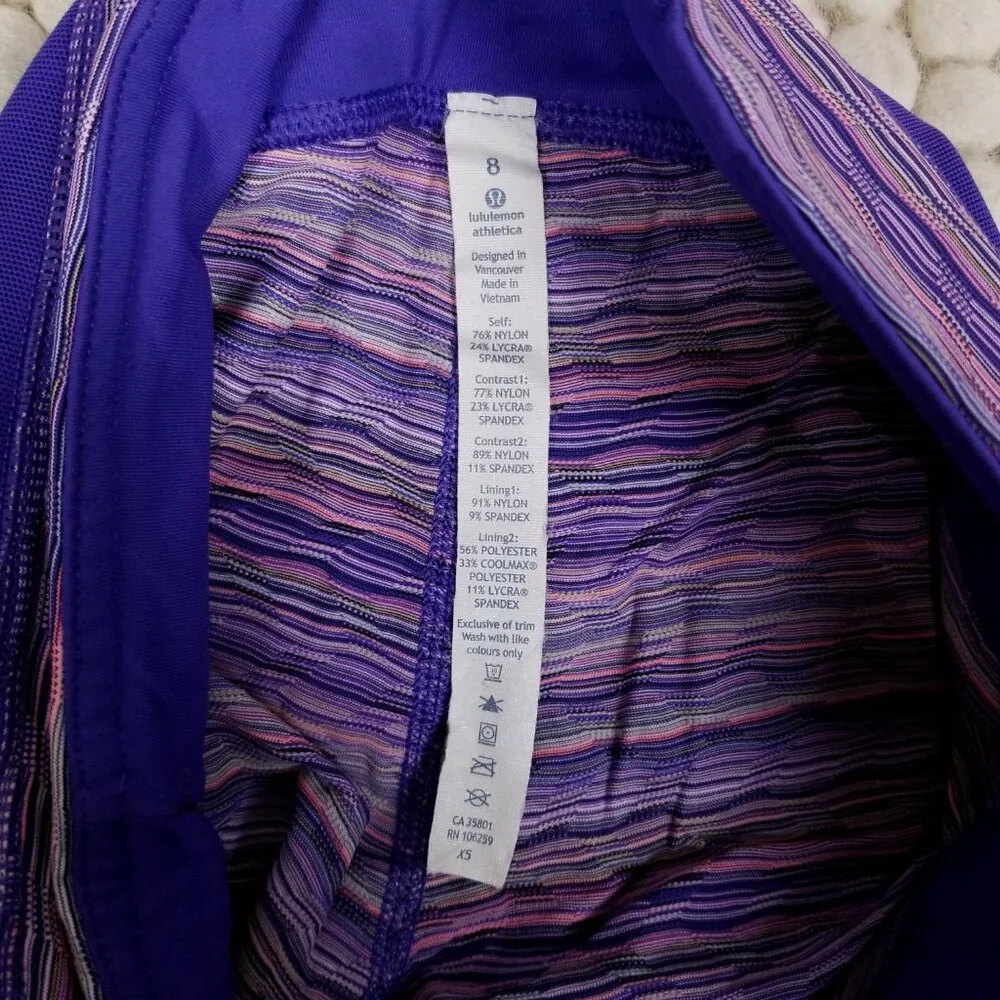 Lululemon Inspire Tight II Mesh Space Dye Twist Iris Flower Pink Shell Sz 8 - Image 4