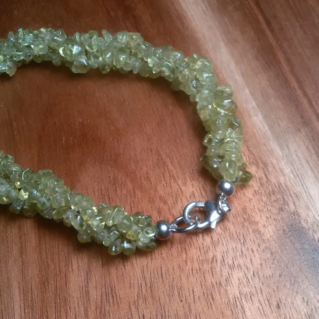 Peridot Chips Sterling Silver Bracelet - Image 7