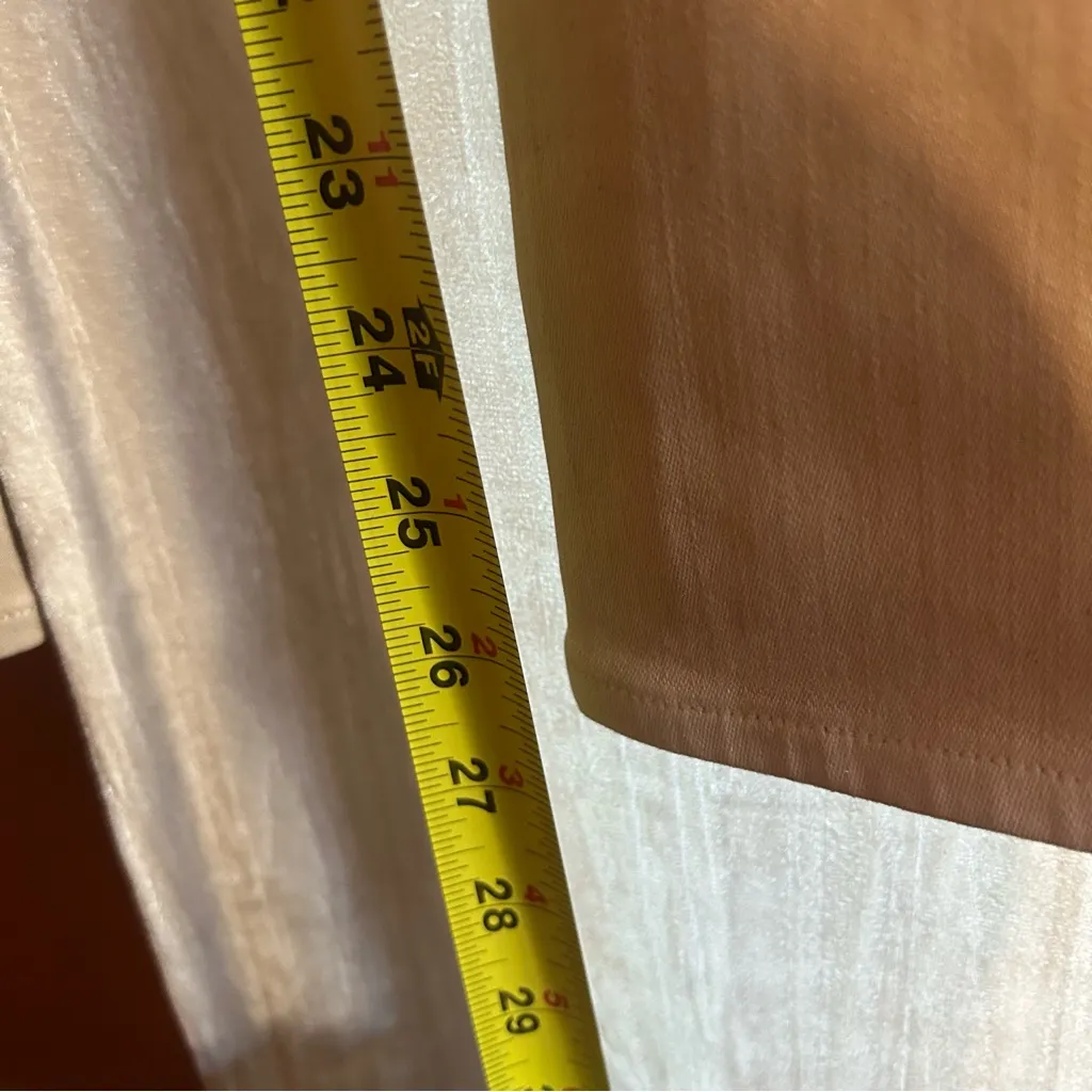 Madewell Kick Out‎ Crop Jeans Cali Flare Coated Pants Dune Tan Beige NWT Size 25 - Image 12