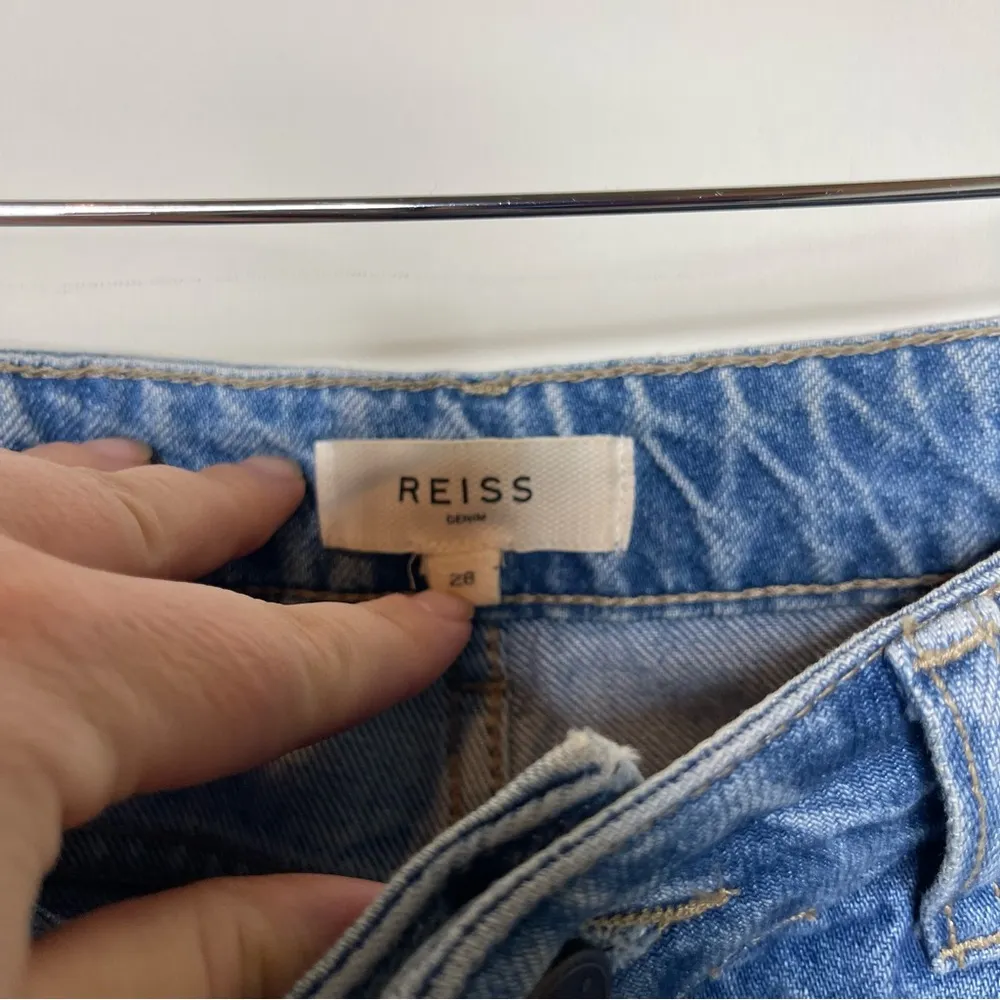 REISS Raye high-rise slim-fit straight denim in light blue jeans sz 28 - Image 3