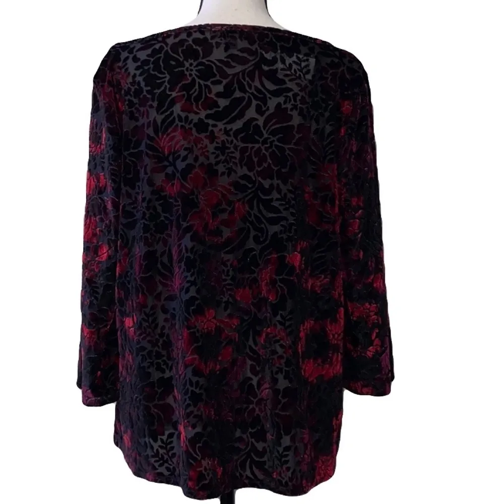 Dressbarn soft size 1X girl talk NWT sheer blouse - Image 4