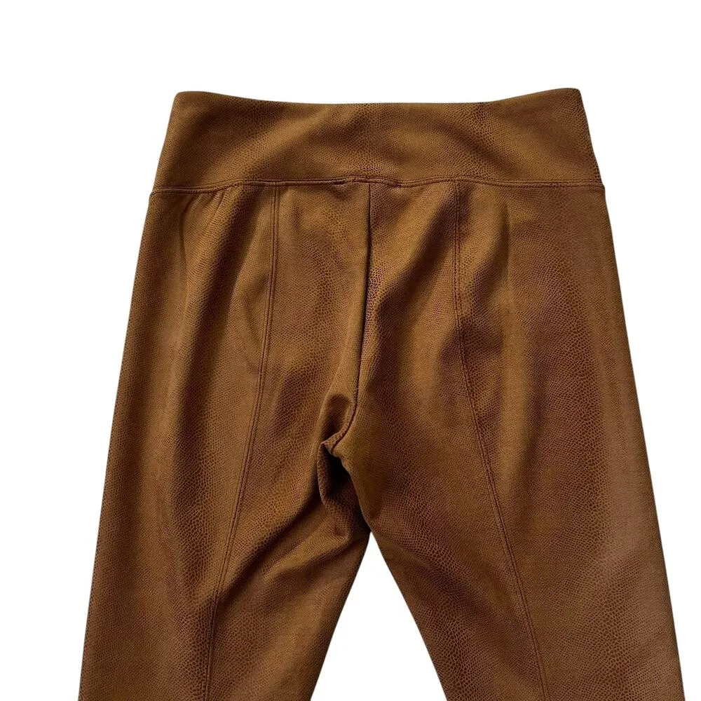 Catherine Malandrino Brown Animal Print Faux Leather Leggings Medium | 33-28 - Image 4