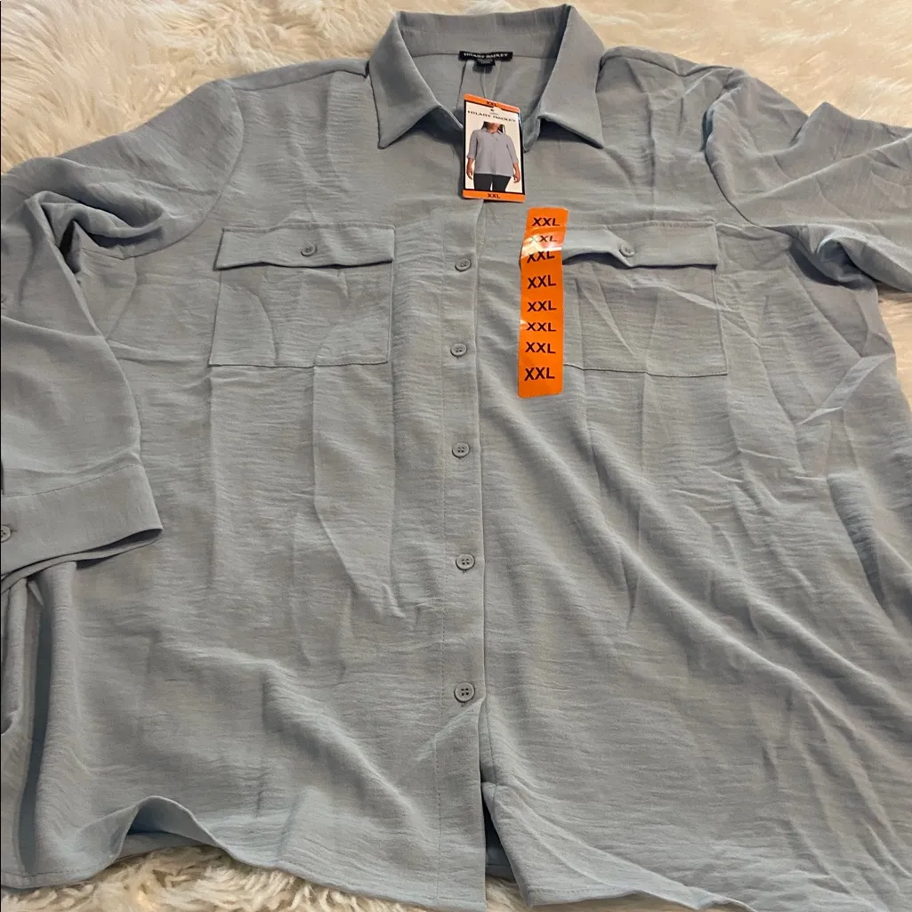 Hilary Radley  Sky Blue Casual Button Down Shirt size XXL brand new length 32” - Image 9