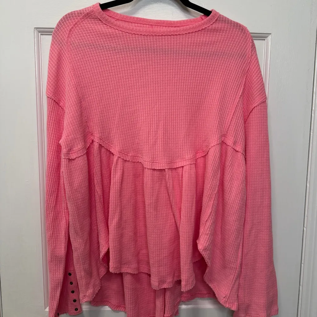 We The Free Free People Oh My Babydoll Top Pink Carnation NWT Size Small - Image 2