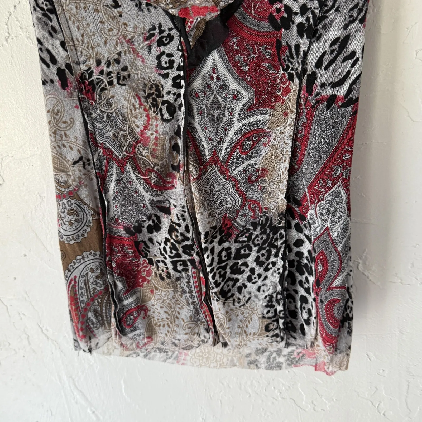 Arianne Tank Top Y2k M‎ Paisley Animal Print Sheer Sleeveless Shirt Whimsigoth Size M - Image 3