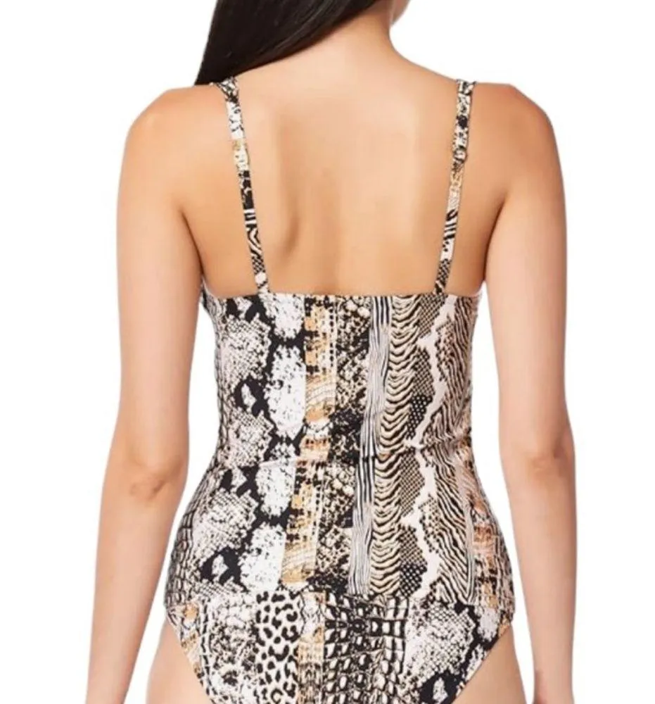 Bleu Rod Beattie Tankini Top Animal Print with Molded Cups Size 4 NWT - Image 2