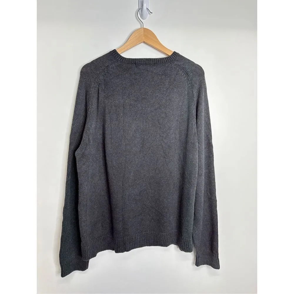 Banana Republic Sweater Mens Extra Large Knit Gray V Neck Long Sleeve - Image 2