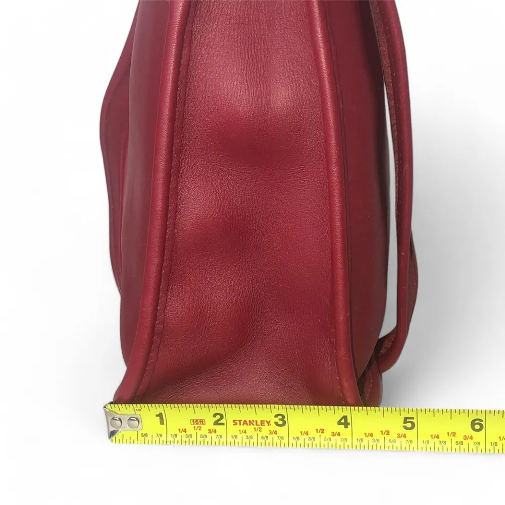 Vintage  Legacy Zip Red Glove-Tanned Leather Shoulder Bag 9966 COA - Image 13