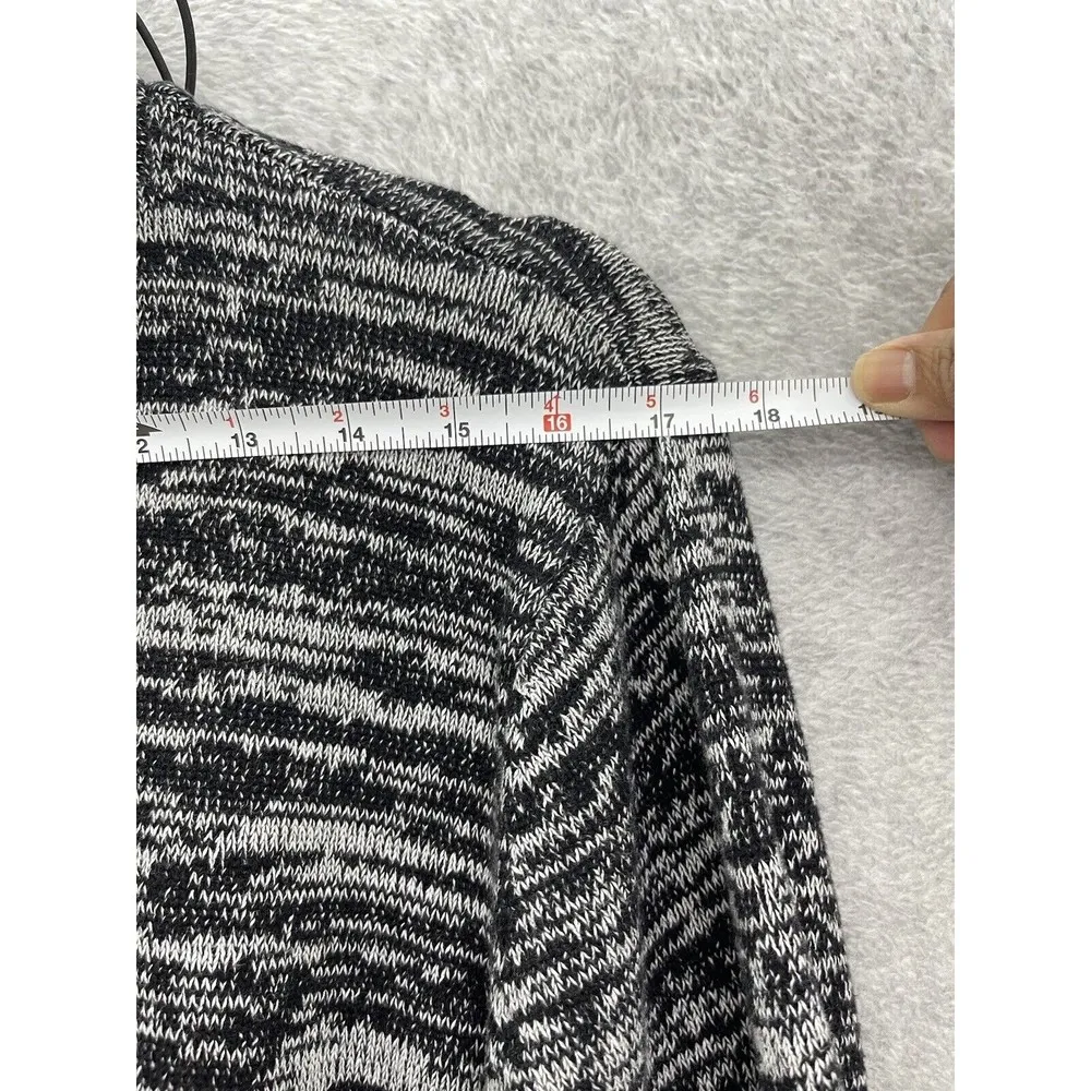 Brave Soul Women's Sweater Hooded Long Sleeve Buttons Marled Gray Size Large - Image 5