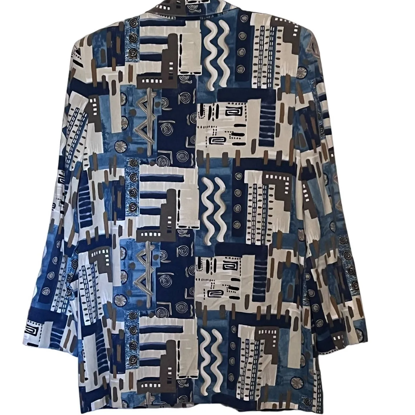 Toni Garment for‎ CC Magic Women's Vintage Blue Tan White Black Blazar Size L Size L - Image 2