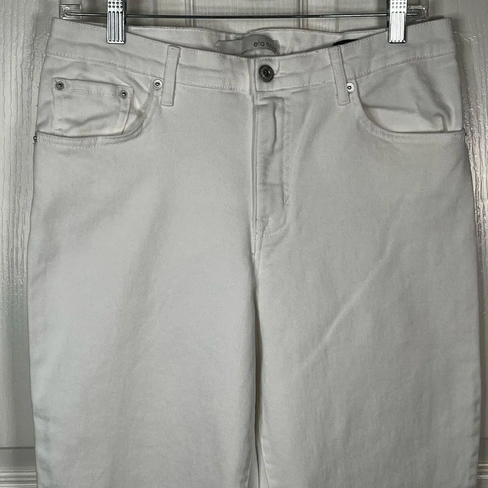 Ella Moss High Waist Straight Crop Jeans Sz 10 / 30 White Cropped Jeans - Image 2