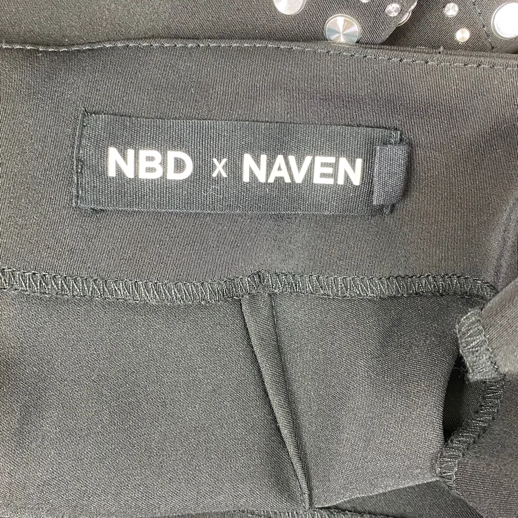 NBD X NAVEN Black Silver Rivet Trim Short Skort Skirt XS - Image 5