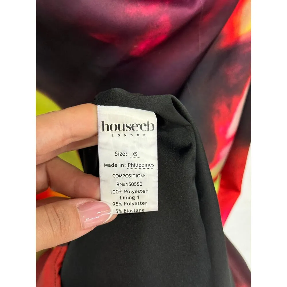 House of CB Mitzi Printed Satin Sleeveless Corset Midi Dress Multi Women's XS - Image 4