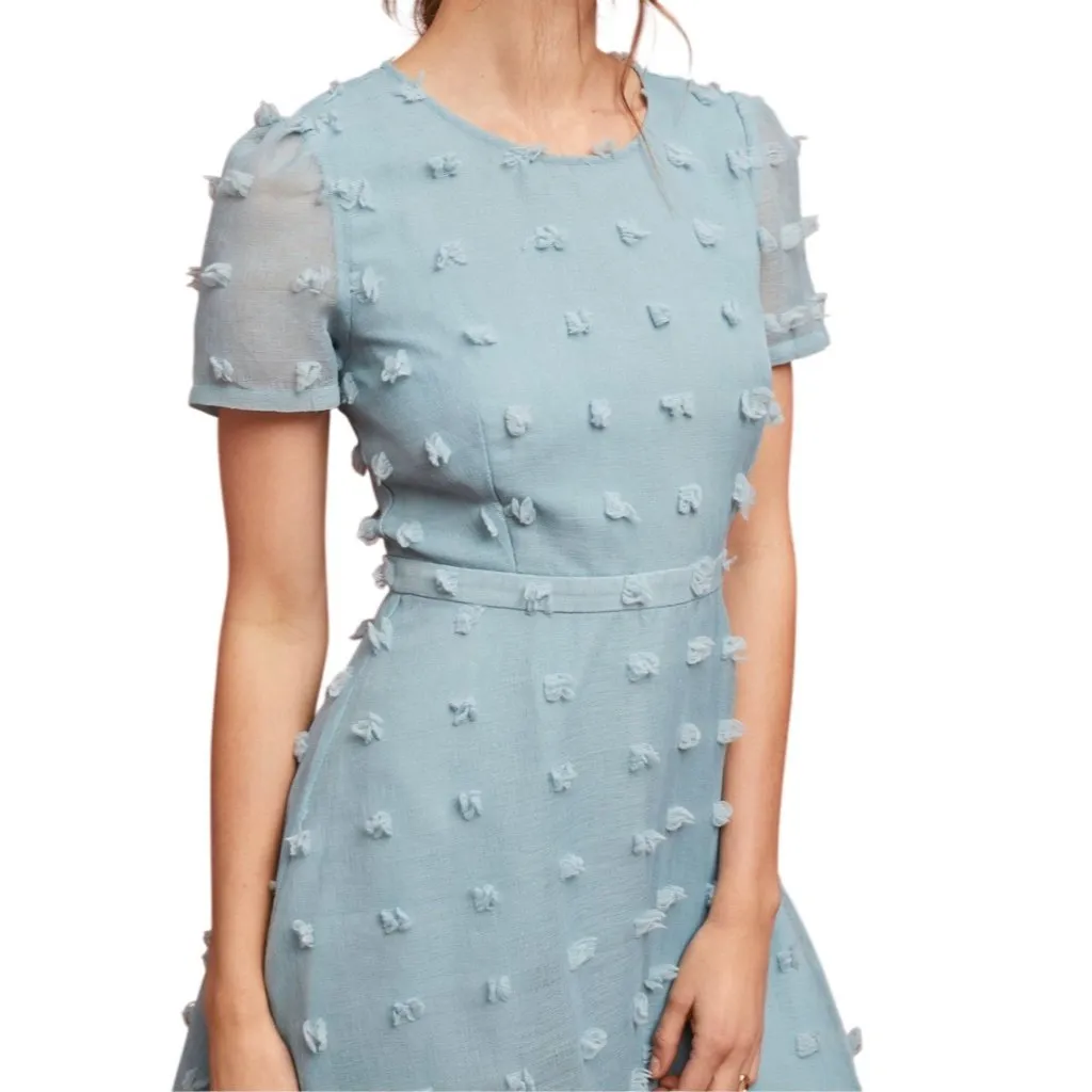 Anthropologie Sunday In Brooklyn Glenda Textured Sky Blue Dress Size L - Image 3
