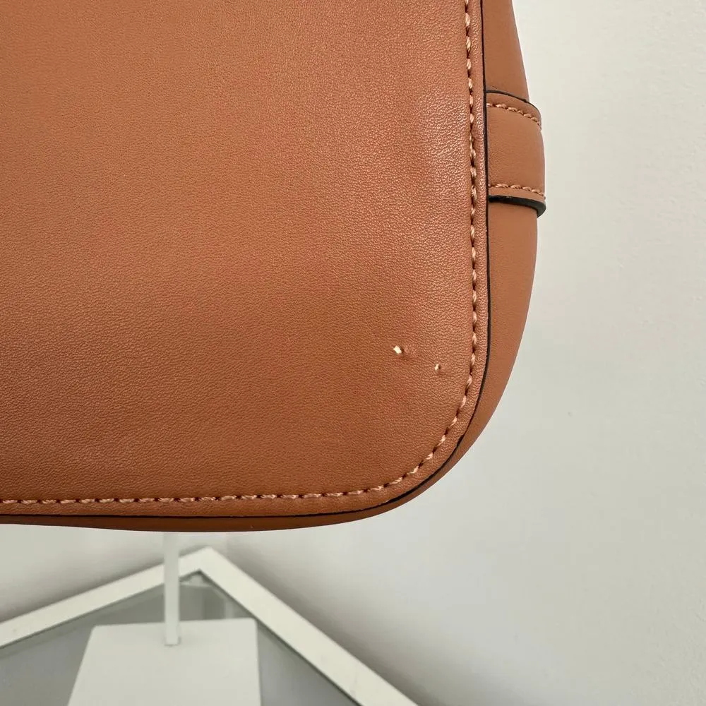 TopShop Faux Leather Cognac Brown Shoulder Bag Women's Purse - Image 5