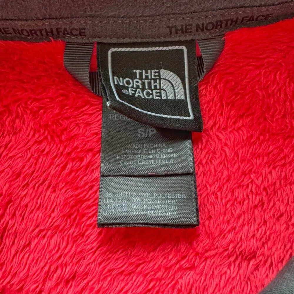 The North Face Osito Fleece Jacket Women's Small Zip Coral Pink Red Grey - Image 3