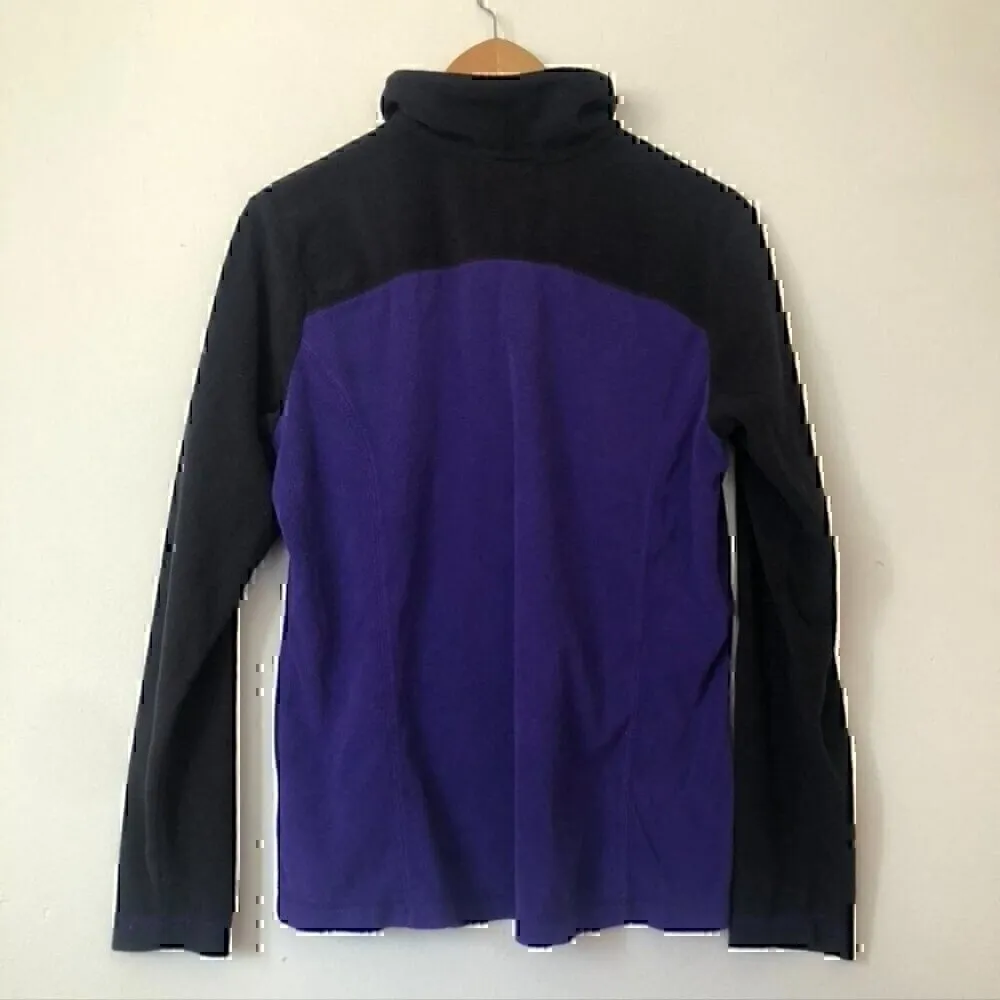 COLUMBIA Purple Black Colorblock 1/4 Zip Quarter Zip Fleece Sweatshirt Top Large - Image 8