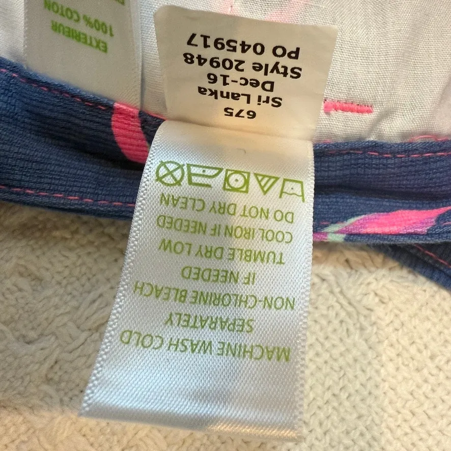 Lilly Pulitzer 6 Andie Tiki pink broken shaker giraffe chino short SH2 2731 - Image 11