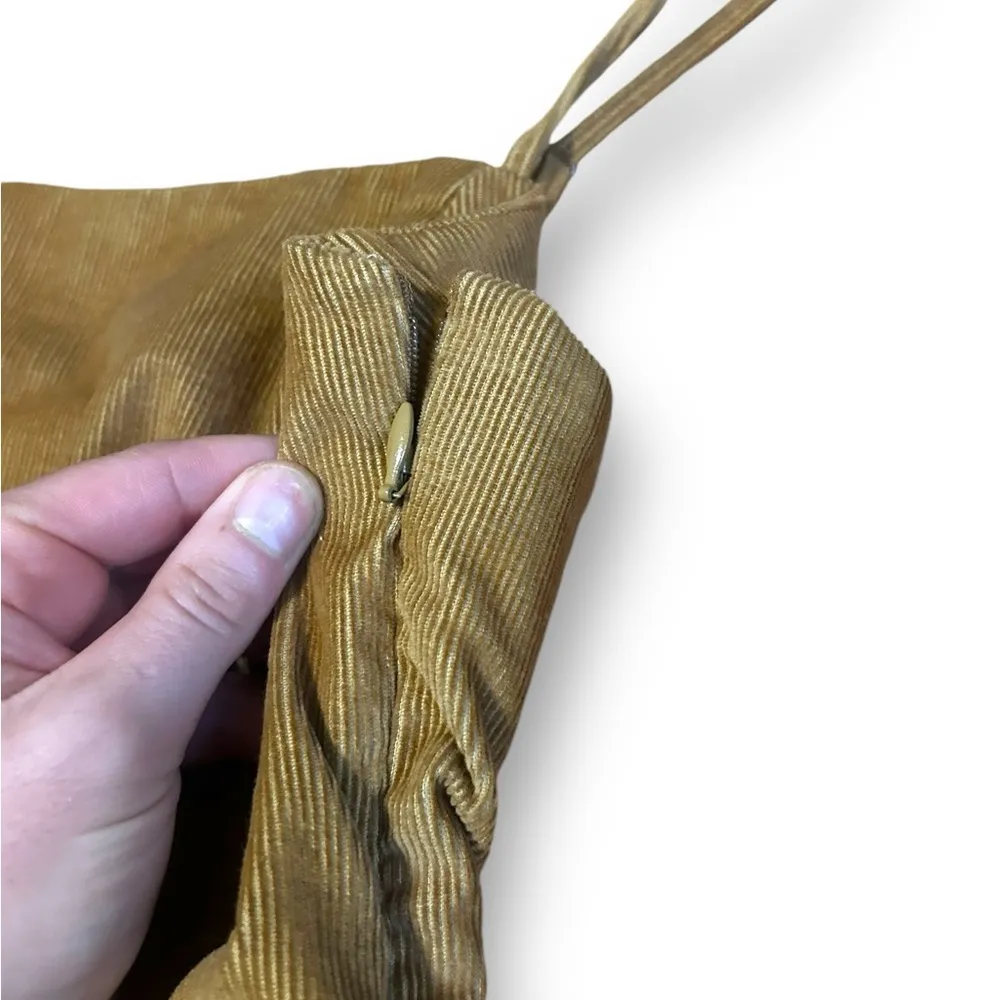 Aritzia Wilfred ISABELLE corduroy dress overall Golden Amber Size 00 XXS Mini - Image 3