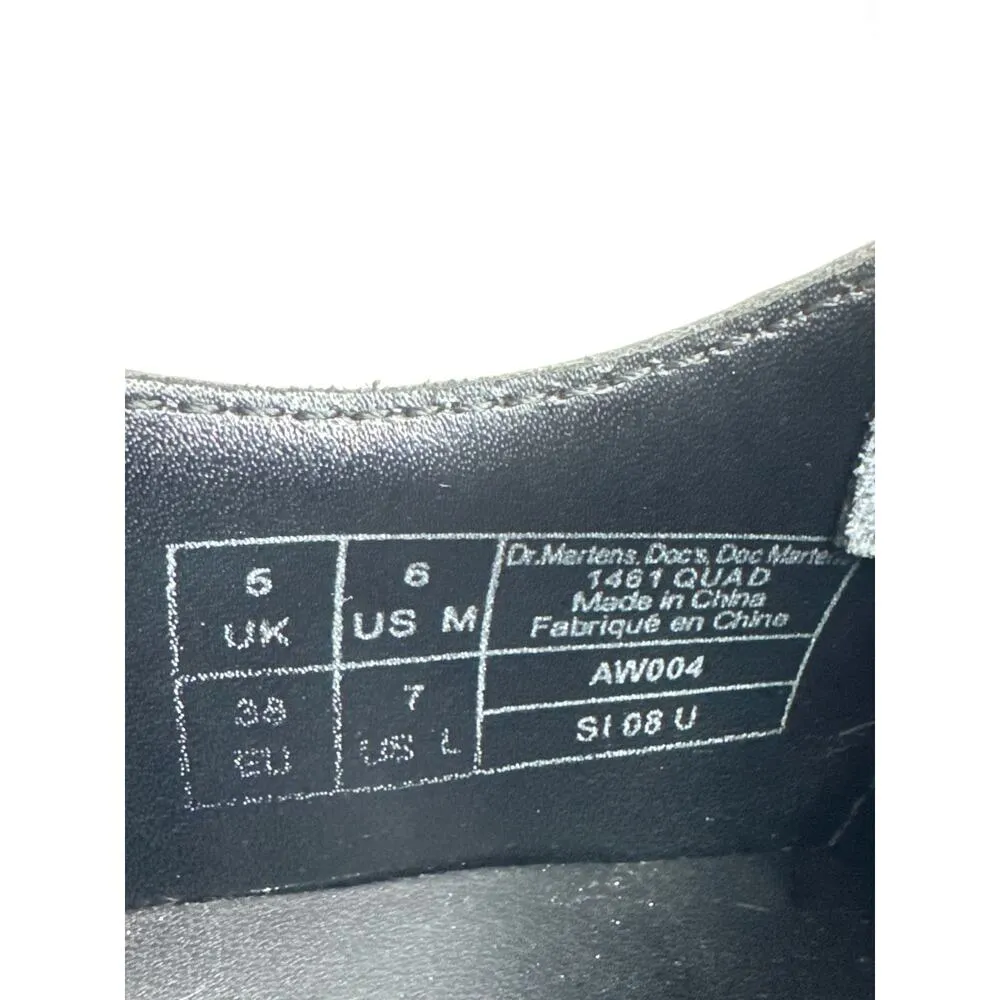 Dr. Martens 1461 Quad Rainbow Patent Platform Shoes black size 7 ladies 6 Men - Image 12