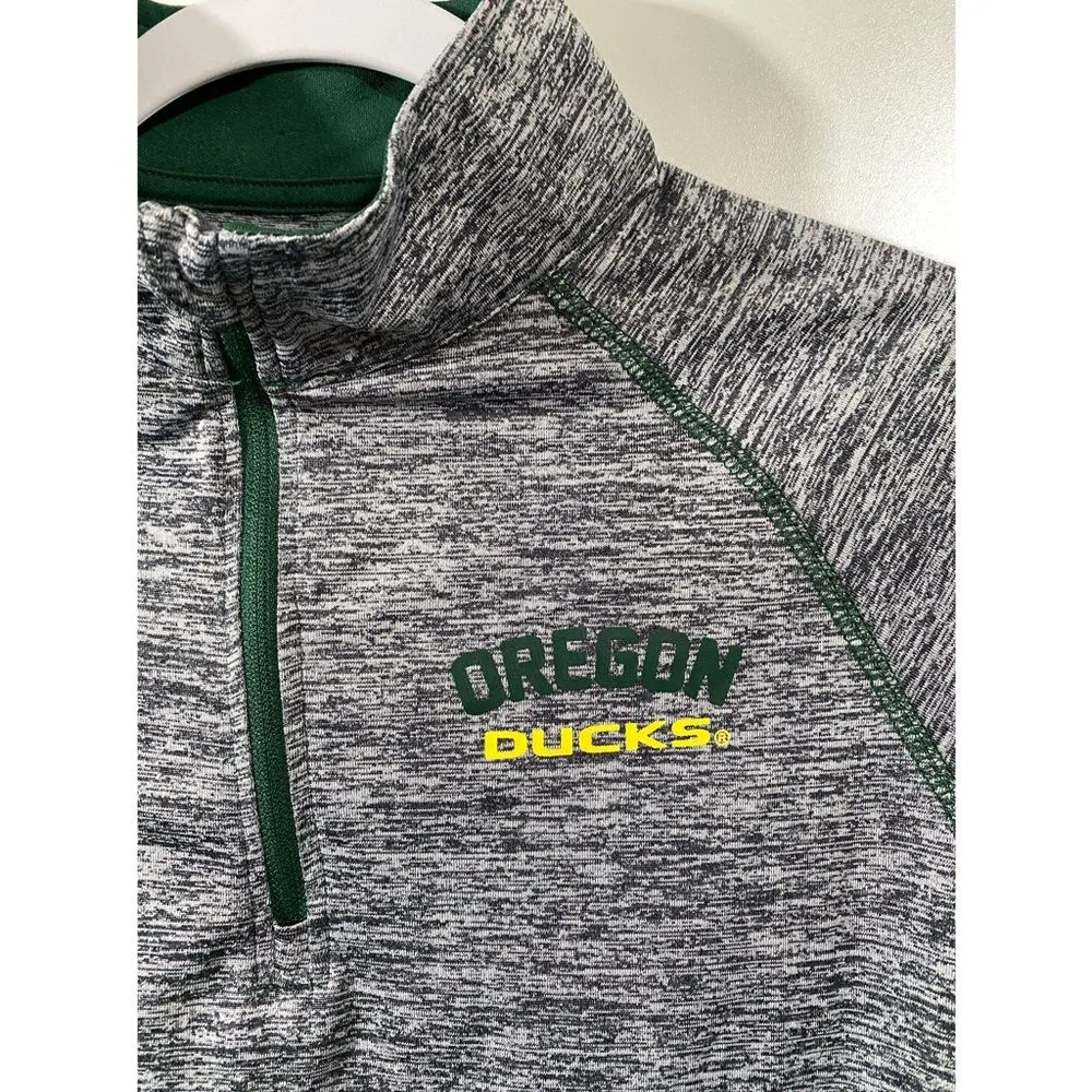 Oregon Ducks Women’s Quarter Zip Pullover in Gray w/ Thumb Holes Size Small - Image 6