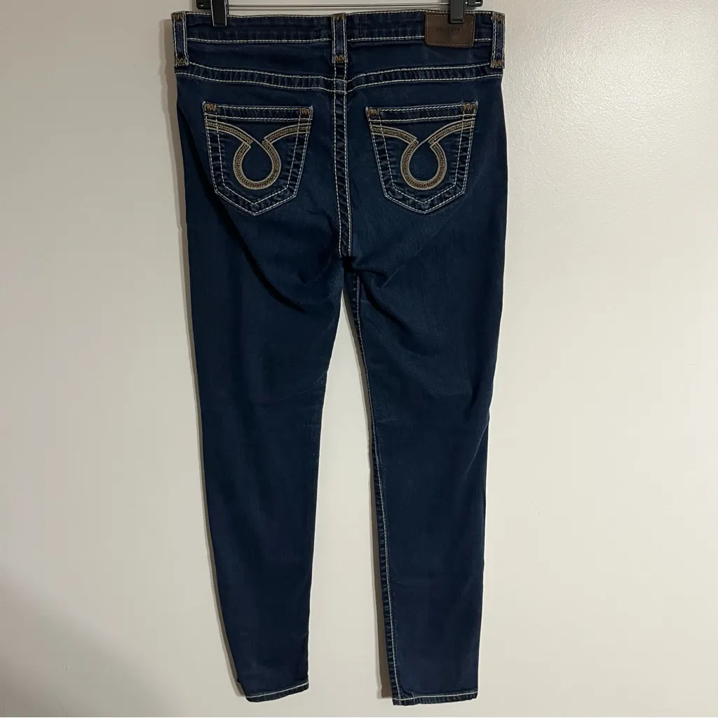 Big Star Maddie Skinny Jeans Thick Stitch Size 28 R 28x31 Low Rise Dark Wash Y2K - Image 13