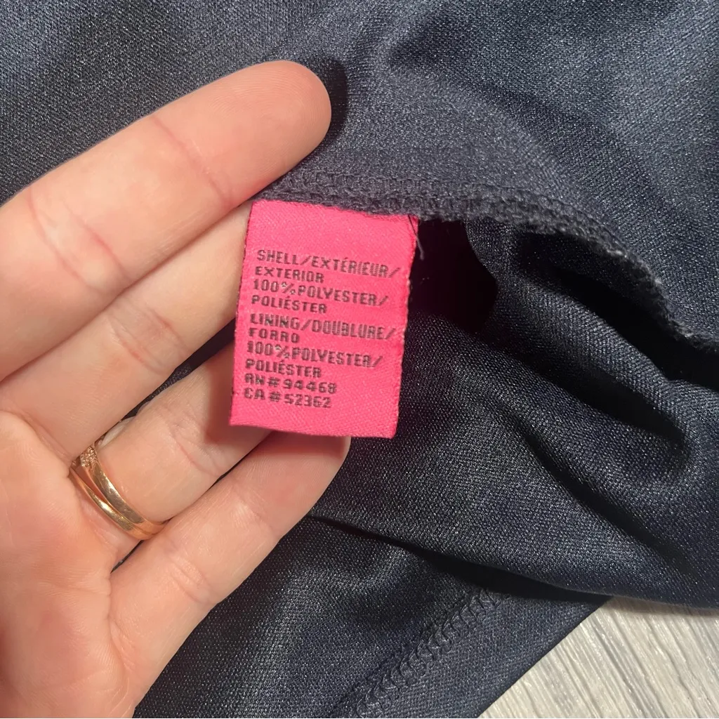 Betsey Johnson Navy Blue and Green Bohemian with Bell Sleeve Dress; Large (8) - Image 6