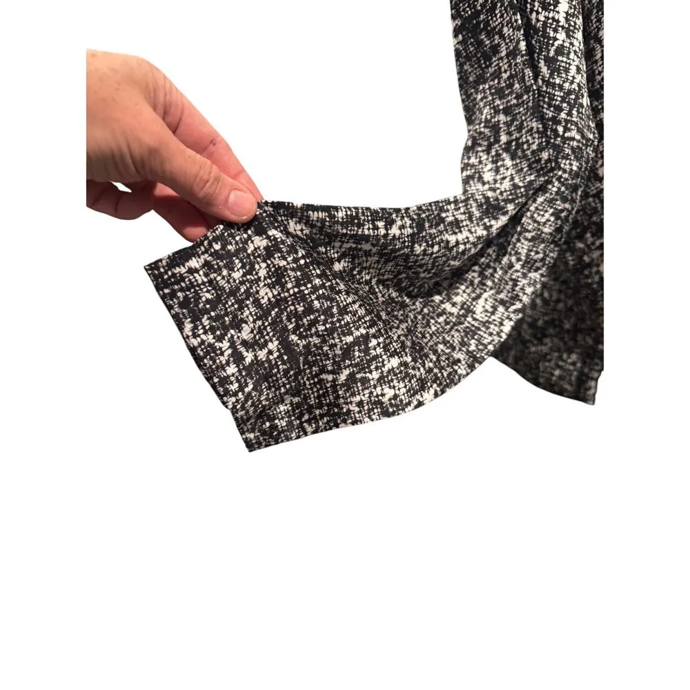 EILEEN FISHER Black Prism Print Boxy Funnel Neck Top –Size M – Silk Cotton Blend - Image 5