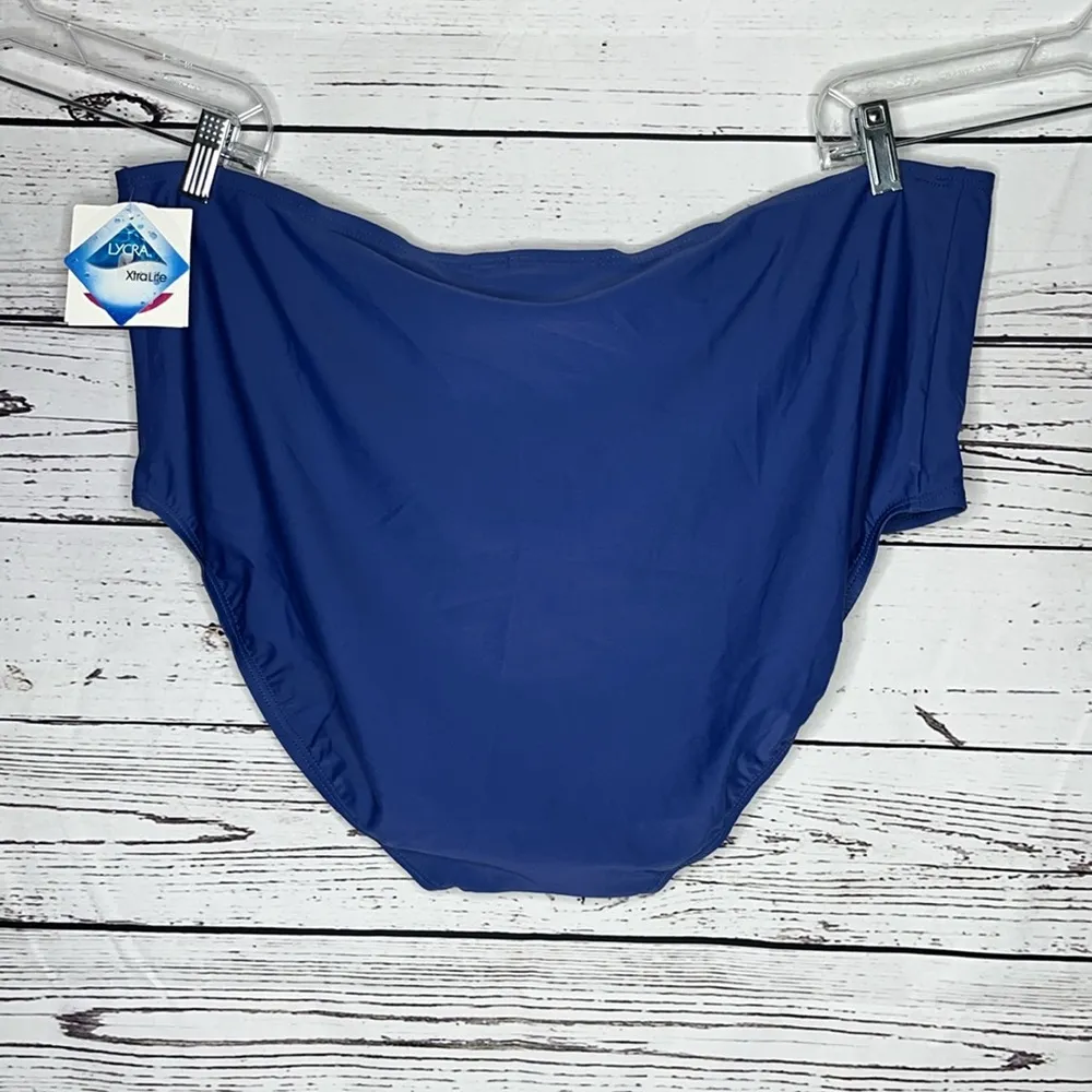 Croft & Barrow Woman NWT 26W Blue Tummy Slimmer Bathing Suit Swim Brief Bottom - Image 2