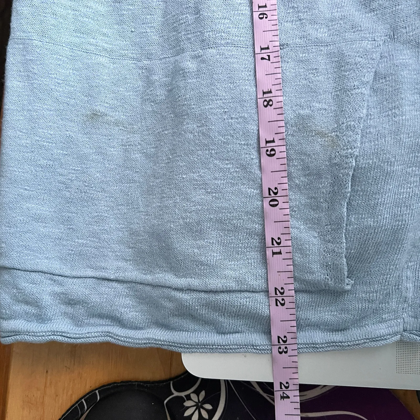 Pure Jill Sweater Womens Large Cotton Linen Boxy Beachy Coastal Capsule Relaxed Blue - Image 11