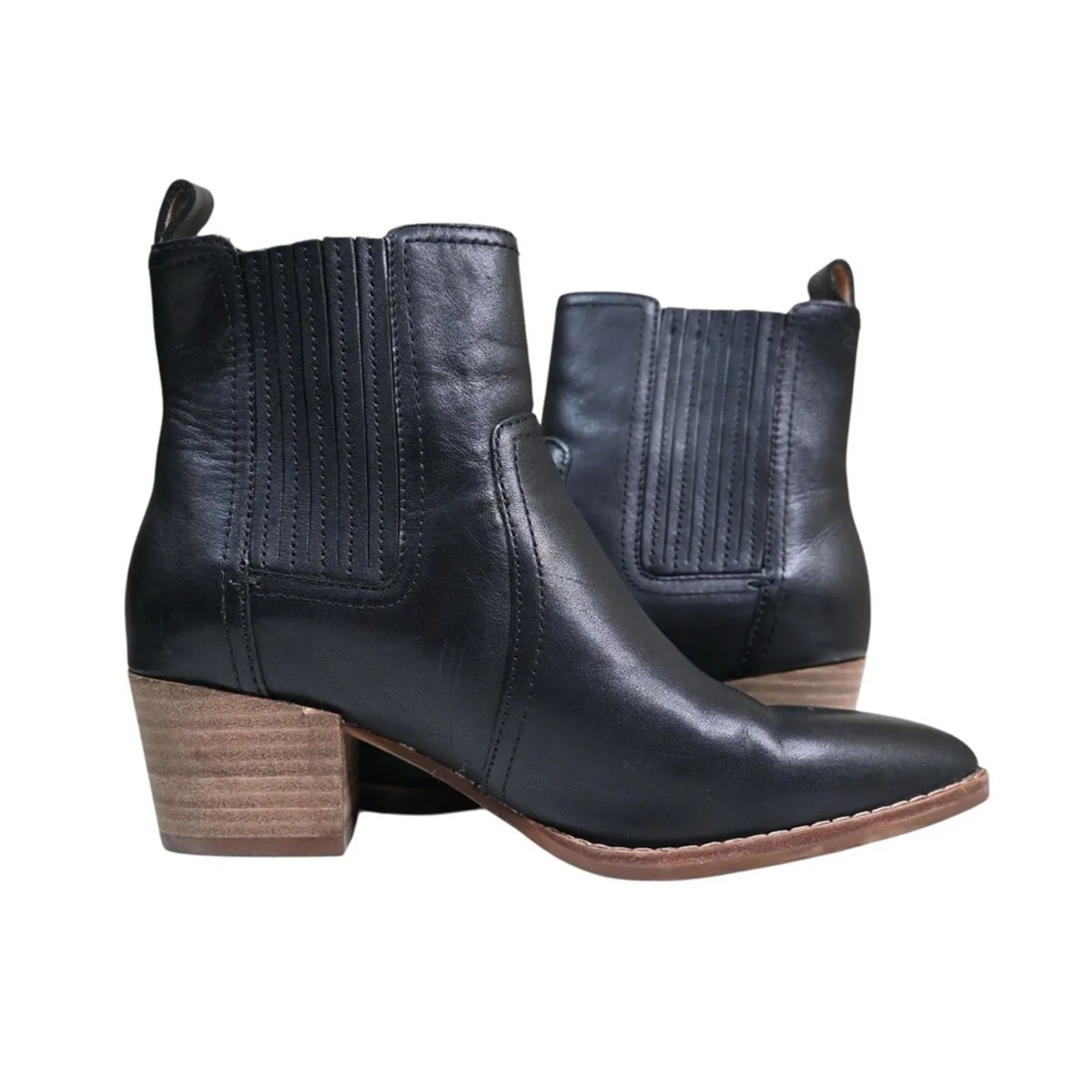 Madewell  Womens 6 The Western Ankle Boot in Black Leather - Image 5