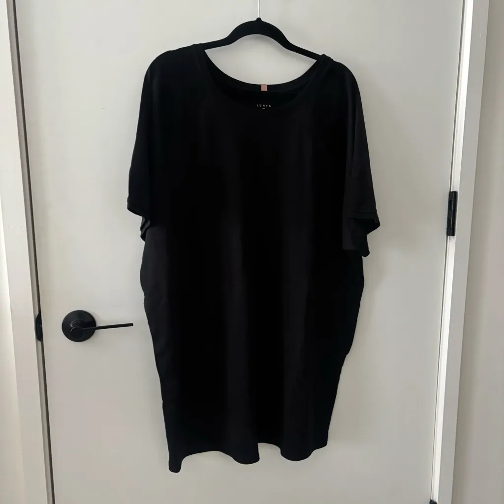 Lunya Organic Pima Dress L/XL – Black, Super Soft, Excellent Condition Black Size L - Image 2