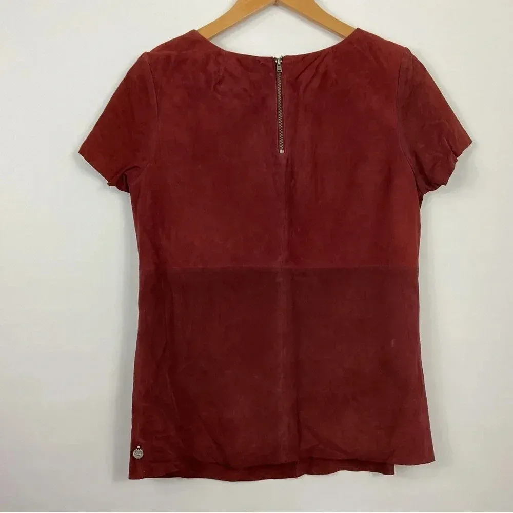 Maison Scotch La Femme Selon Marie Goat Suede Beaded Shirt Size‎ P’tite - Image 4