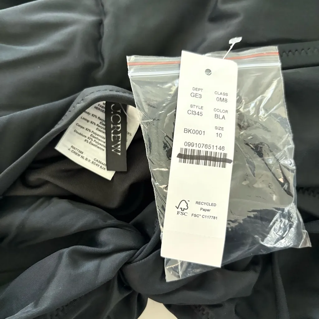 J.Crew NWT  Gemma Ruched Bandeau Cutout One-piece Black - Image 4