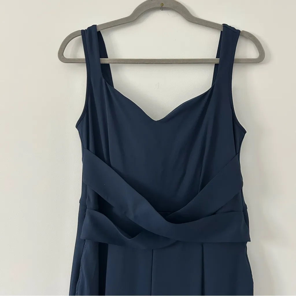 Halara U Back Sleeveless Casual Wide Leg Jumpsuit Dark Sapphire Blue NWT L - Image 4