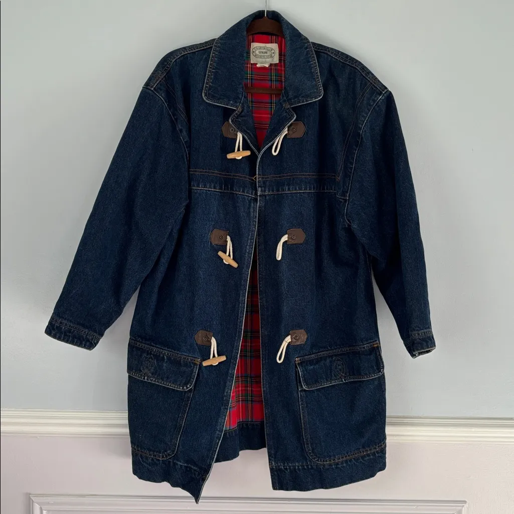 Charter Club Weekend Wear Red Plaid Cotton Chore Coat Sz Large Outerwear Flannel - Image 11