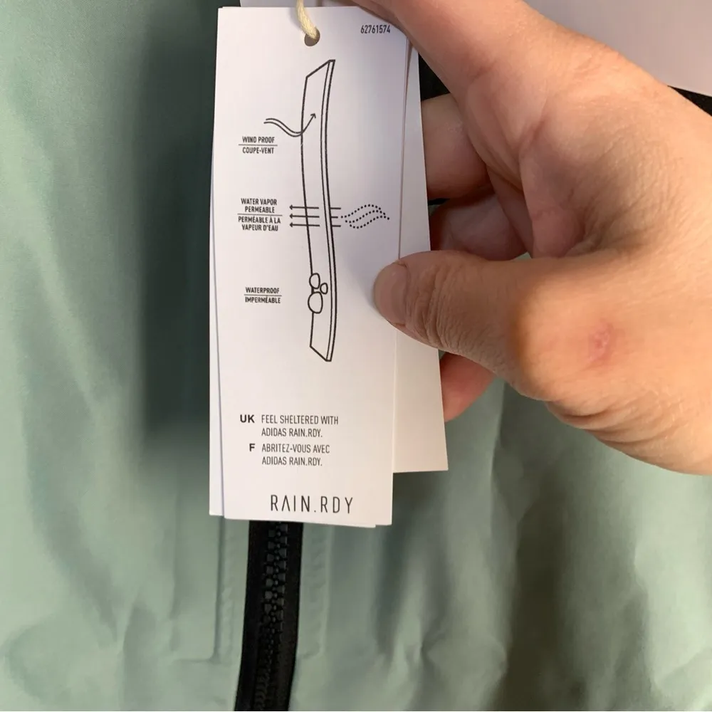 adidas Terrex Multi 2.5L RAIN.RDY Rain Jacket, Green/Black, Women's Large NWT - Image 4