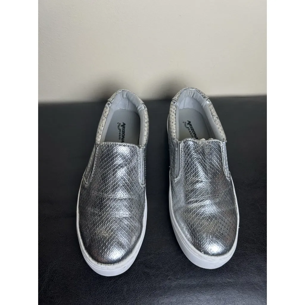 Arizona Jean Co Size 9 Silver Grey White Sneakers Slip / Pull On - Image 12