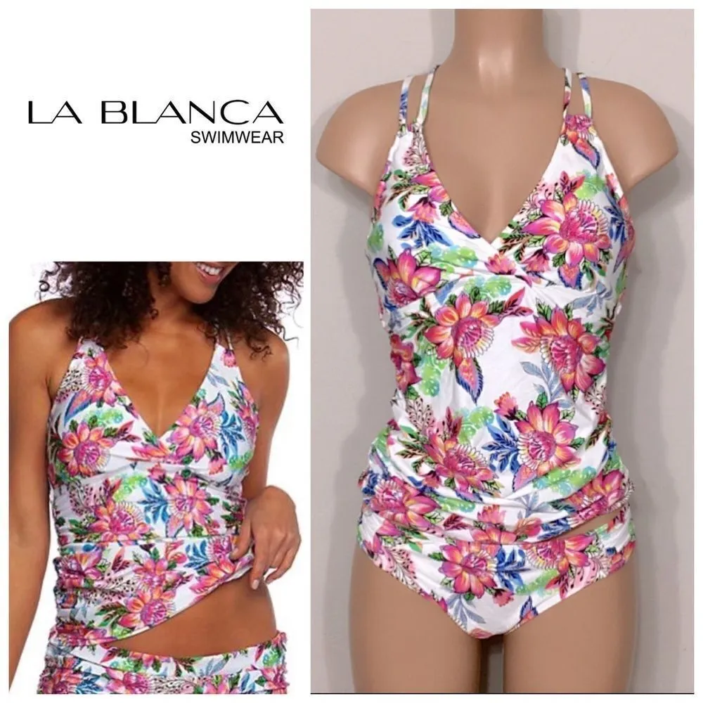 New. La Blanca floral Tankini set. Normally $189 8-top/10-bottom - Image 2