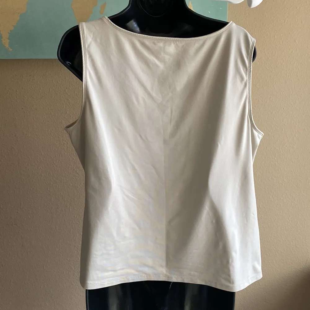 Charters Club petite XL beige tank top base layer cami cream tan off white khaki - Image 3