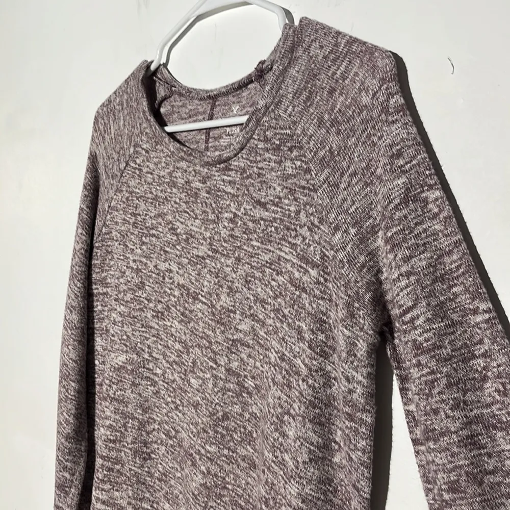American Eagle Soft & Sexy Plush Marled Purple High Low Long Sleeve Tee Size S - Image 4
