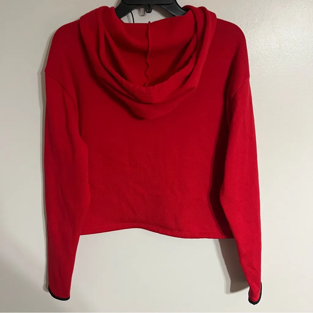 PINK‎ Victoria’s Secret Crop Knit Hoodie Red  Sweater Pullover Top Size Medium - Image 10