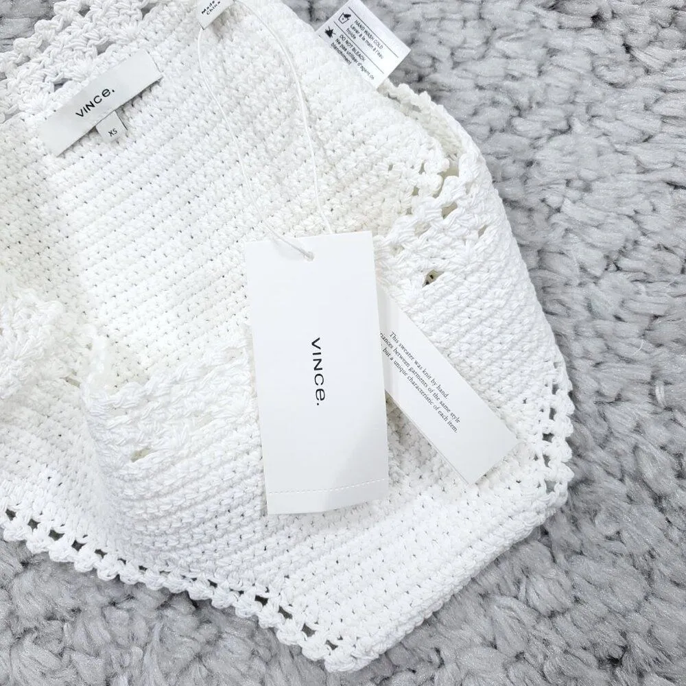 Vince Lounge Crochet Bikini Swim Bottom Optic White Textured Women's Size XS - Image 7