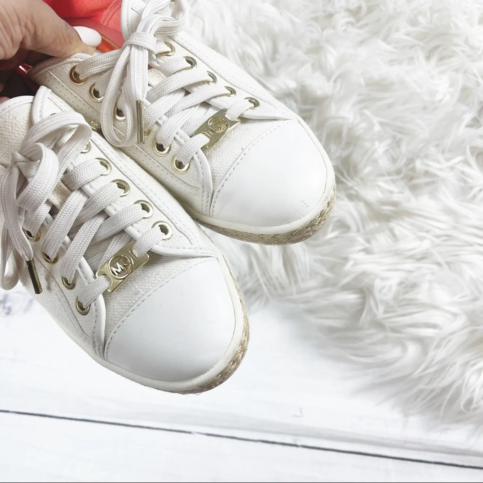 Micheal Micheal Kors Kristy Canvas Slide Espadrille Sneakers Size‎ 6 - Image 8