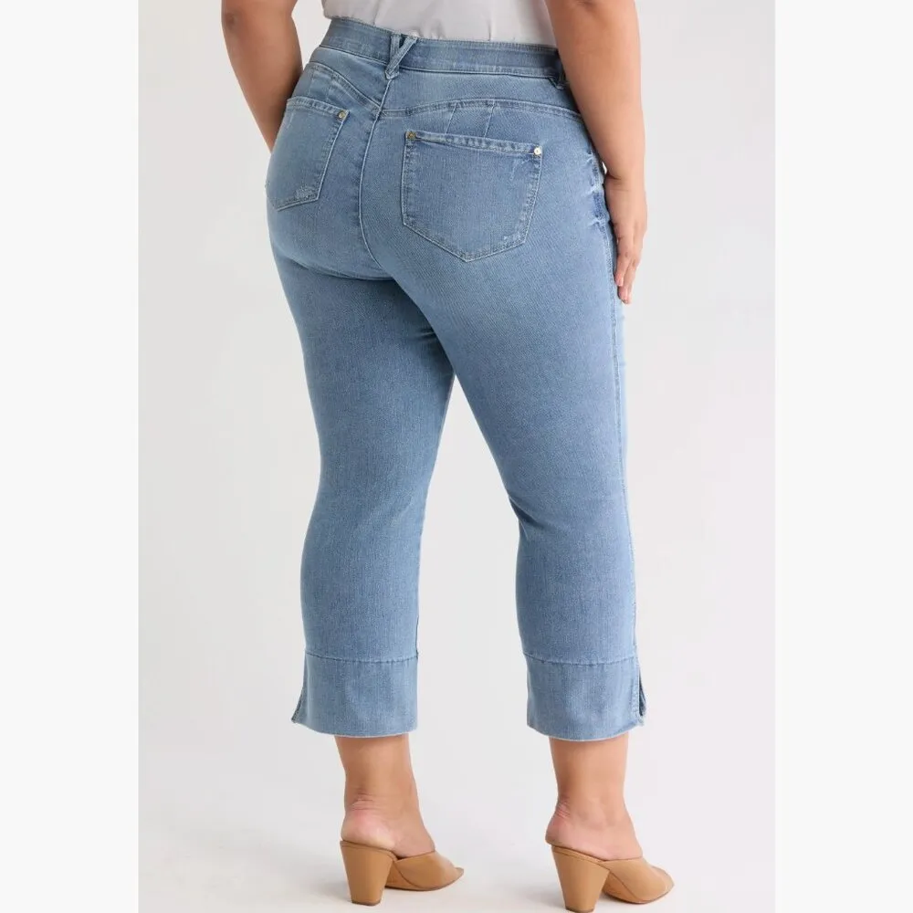 NWT Democracy High Waist Kick Flare Jeans (Plus) 20W, LIGHT BLUE - Image 2